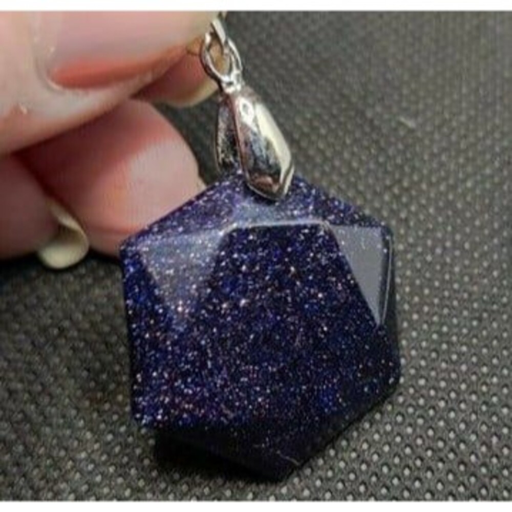 Sparkling Blue Sandstone Pendant
